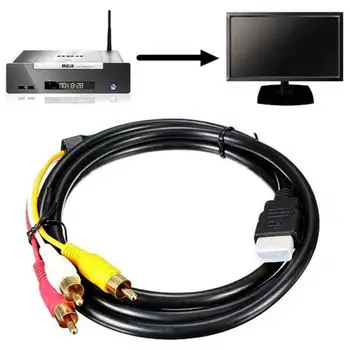 5 Kājas 1080P HDTV ar HDMI Saderīgas Vīrietis uz 3 RCA Audio-Video AV Adapteri Vadu Y0J1 Kabeļu W8I4