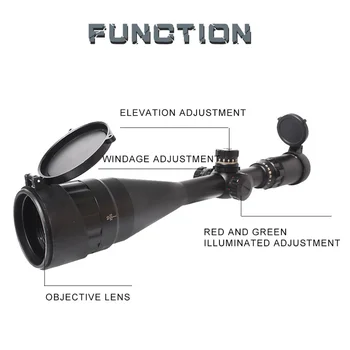 6-24x50AOL Taktiskās Riflescope Zaļā Red Dot Izgaismotais Krustiņš darbības Joma Optisko Redzes Airsoft Ieroci, Medību Piederumi,