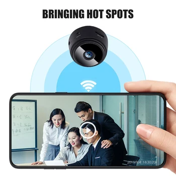 A9 Mini Kameras 1080P Bezvadu WiFi IP Tīkla Pārraudzīt Drošības Cam Nakts Versija, Balss Video Home Security P2P Kamera