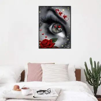 Acis sarkanas rozes mīlestību sirdī DIY Dimanta mozaīkas Cross Stitch Komplekti 5D Kvadrātveida, Apaļas dimanta Urbšanas gleznu Izšūšana dekori