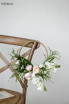 Asaras Līgavas Pušķis Balts Bell Orhideju Rozā Rozēm 2020. Gadam Ūdenskritums Kāzu Ziedu Buķeti, lai Līgavas, Turot Puķes Meitenes