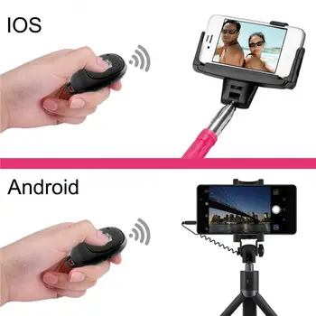 Bluetooth saderīgu Remoter Kameras Shutter Bezvadu Tālvadības Selfie Pogu Metieris, IPhone, Huawei Xiaomi Selfie
