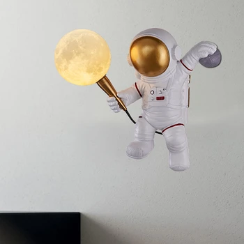 Mūsdienu Astronauts Sienas Lampas Art Deco Sveķu LED Lampas Sienas Lampas Guļamistabas Radošās Dzīves Telpa, Bēniņi Apdare, Telpu Cilvēks Sienas Gaismas