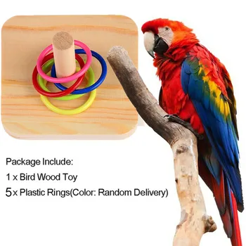 Putnu Papagailis Izglītības Rotaļlietas, Koka Platformas Kraušanas Plastmasas Gredzeni Papagailis Attīstīt Intelektu, Mācību Košļāt Rotaļlietas Pet Piegādēm