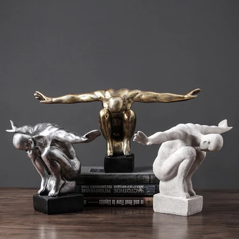 Radošā Retro Diver Statuja Dekoru Mākslas Amatniecības Statuetes Abstraktu Skulptūru Home Office Desktop Apdare Rotājumu Dāvanu