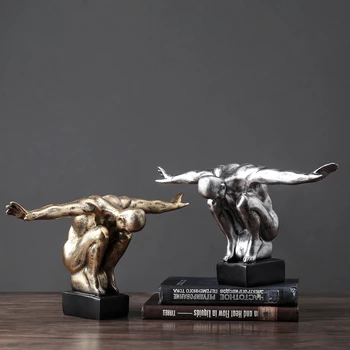 Radošā Retro Diver Statuja Dekoru Mākslas Amatniecības Statuetes Abstraktu Skulptūru Home Office Desktop Apdare Rotājumu Dāvanu
