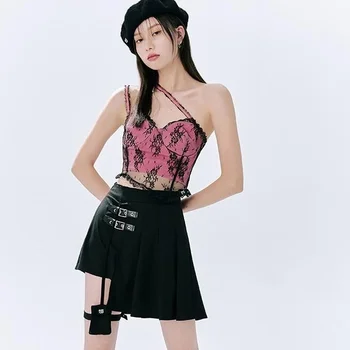 Sieviešu Dizaineru Camis Harajuku Mežģīnes Raibs Rozā Japāņu Modes, Sexy Slim Outwear Karstā Meitenes Ir 2021. Jaunākās Augstas Kvalitātes Šiks