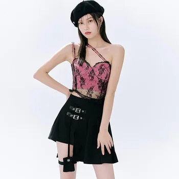 Sieviešu Dizaineru Camis Harajuku Mežģīnes Raibs Rozā Japāņu Modes, Sexy Slim Outwear Karstā Meitenes Ir 2021. Jaunākās Augstas Kvalitātes Šiks
