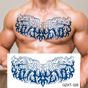Sulu Tintes Ūdensnecaurlaidīgus Pagaidu Tetovējumu Uzlīmes Spārnu Spalvu Lielu Elements Viltus Tatto Flash Tetovējums Atpakaļ Rokas Krūtis Vīrieši Sievietes
