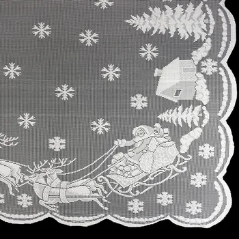 Ziemassvētku Galdauts Santa Claus, Sniegavīrs Elk Izšūti Ziemassvētku Puse Mežģīņu Galdauts Apaļa/Kvadrātveida DSS899