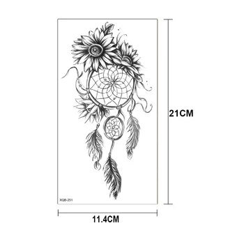 ūdensnecaurlaidīgus pagaidu tetovējumiem krusta sapnis ķērējs lotosa ziedi skiču tetovējums dizains, sieviešu, vīriešu rokas rokas tetovējums piedurknēm uzlīme