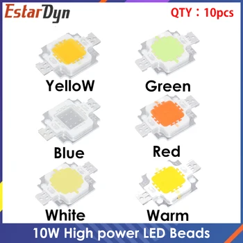 10pcs 10W LED Integrēta High power LED Krelles 10W Balta/Sarkana/Dzeltena/Zila/Zaļa/Silti balta 24*40mil 10W led chip