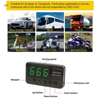 13MF Universālais GPS HUD Spidometrs, Odometrs, Automašīnu Digitālā Ātruma Displejs KM / h Ātruma Signālu Automašīnas Pulkstenis Visiem Transportlīdzekļiem C60S