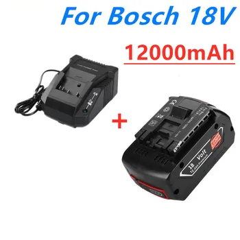 18V 12000mAh Uzlādējams Par Bosch 18V Akumulatora Rezerves 12.0 AH Portatīvo Nomaiņa BAT609 Indikators+3A Akumulatora Lādētājs