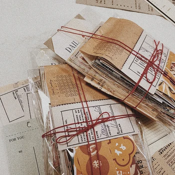 200 Gab Retro Memo Vintage Materiāls Rēķinus, Ņemiet vērā, Apdares Kancelejas preces Uzlīmes Dienasgrāmata Plānotājs DIY Scrapbooking Tagus Vēstnesis Papīra