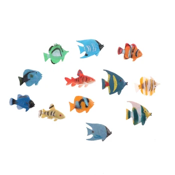 2018 12 gab Tropu Okeāna Zivju Pet Skaitļi Rotaļlietu Dāvanu Jūras Dzīves Modeli, Rotaļlietas, PVC Baseins Zivju Rotaļlietas Agrīnās Izglītības Mini Jūras Dzīvnieki