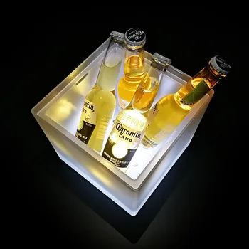 2019 Caurspīdīga Ledus Kausu LED Gaismas Kvadrātveida Testa Mēģenē Vīna, Šampanieša Kokteilis Barelu Izturīgs Vīna Dzesētājs Alus Dzesētājs