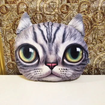 3D kaķis sejas spilvens, Bērnu Plīša Rotaļlieta simulācijas dzīvniekiem Bērnu Bērni Pildījumu Rotaļlieta dāvana