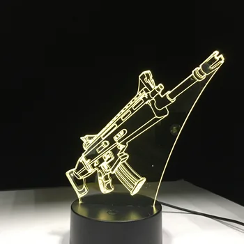3D LED Nakts Gaismas Pistoli Nāk ar 7 Krāsas, Gaismas, Mājas Apdare, Lampas Pārsteidzošs Vizualizācijas Optiskā Ilūzija