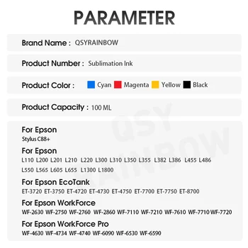 4 Black Uzpilde Sublimācijas Tinte Epson L805 L1800 P50 1390 1400 1410 Siltuma Siltuma Preses Tintes Visiem Epson Tintes Printeri