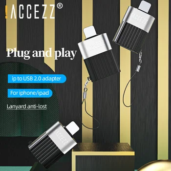 !ACCEZZ Mini OTG Adapteri Apgaismojums USB Adapteris iPhone 12 11 Pro XS X 8 iPad Atbalsta U Diska Tastatūru, Peli, OTG Sadalītājs