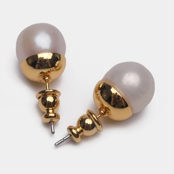 Amorita boutique sfērisku dizaina modes lielu pērļu auskariem