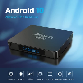 Android TV BOX X96Q PRO Smart TV Android 10.0 Allwinner H313 Četrkodolu 2G16G 2.4 G&5G wifi 1080P HD H. 265 televizora TV KASTĒ Android