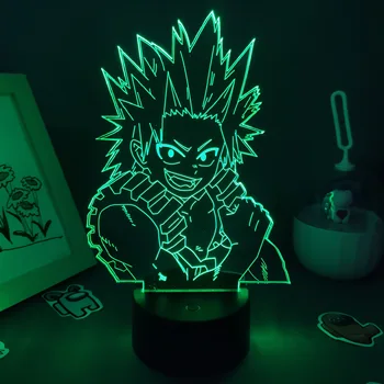 Anime Mans Varonis Akadēmiskajām aprindām, Lavas Lampas Attēls Eijiro Kirishima 3D LED RGB Nakts Apgaismojums, Dzimšanas dienas Dāvana Draugam Manga Galda Dekorēšana