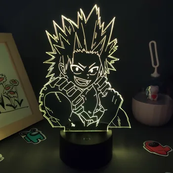 Anime Mans Varonis Akadēmiskajām aprindām, Lavas Lampas Attēls Eijiro Kirishima 3D LED RGB Nakts Apgaismojums, Dzimšanas dienas Dāvana Draugam Manga Galda Dekorēšana