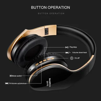 Bezvadu Austiņas Bluetooth Austiņas MP3 FM Foldablel 3D Dziļu Basu, Stereo Trokšņa Samazināšanas Spēļu Austiņas/Mic Mobilo DATORU