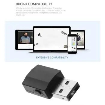 Bluetooth 5.0 Audio Uztvērējs, Raidītājs Mini Stereo Bluetooth, AUX RCA, USB, 3,5 mm Jack TV PC Automašīnas Komplektu Bezvadu Adapteri