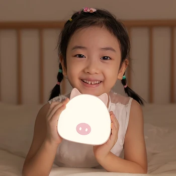 Cūka, Trusis, Uzlādējams LED Nakts Lampa Mini USB Touch Sensors Dzīvniekiem Nakts Gaismas Svētki, Bērnu Guļamistaba Ziemassvētku Dāvanu