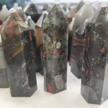 Dabas dragon asinis akmens pīlāriem, dekorēts ar kristāla vienu norādīja pīlāriem bluestone pulēšana dziedinošo enerģiju akmens
