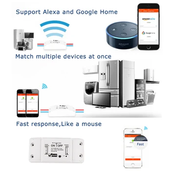 DIY WiFi Smart Gaismas Slēdzis Universālais Slēdzis Taimeris Smart Dzīves APP Bezvadu Tālvadības pults Darbojas Ar Alexa, Google Home Dropship