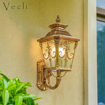 Eiropas retro āra sienas lampas ūdensizturīgs villa apdare ainavu dārza lampas, balkons, koridorā, eju durvju priekšā, sienas lampas