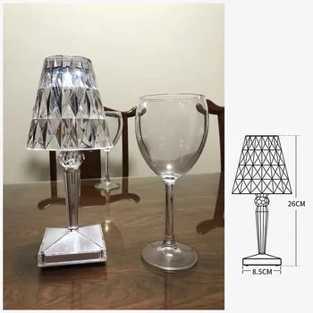 Itāļu Dizains Akrila Kartell Akumulatora Galda Lampa USB Rechageable LED Nakts Gaismas Pieskārienu Sensoru Ziedu Effection Numurā Viesnīcas Interjers