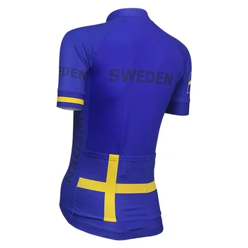 JAUNA Komanda, Zviedrija Sievietēm, kas Vasarā Velosipēdu Jersey Velosipēdu Ceļu Kalnu Skrējiens Tops Zilā Riteņbraukšana Apģērbu Elpojošs Ātri Sauss