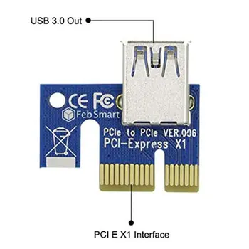 Jaunu 006C PCIe 1x, lai Express 16x Stāvvadu Grafiskā Karte pci-e stāvvadu Extender 60cm USB 3.0 Kabelis SATA, uz 6Pin Barošanas BTC ieguves