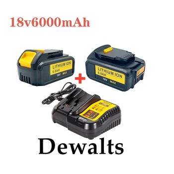 Jaunu 18V 6000mAh Liion Akumulatora DCB180 Uzlādējamo Akumulatoru DEWALT DCB180,DCB181 XJ DCB200,DCB201,DCB201-2,DCB204,DCB20 DCB182