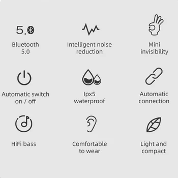JIMARTI K50 TWS Bluetooth 5.0 Austiņas Bezvadu Austiņas Stereo Austiņas sporta Earbuds ar uzlādes lodziņu, lai visiem viedtālruņu