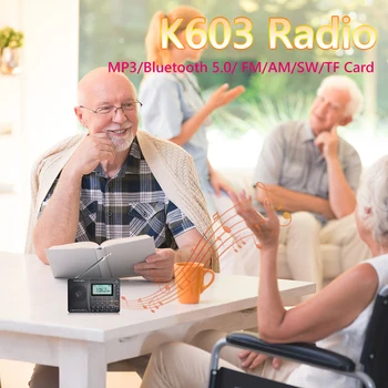 K603 FM/SW/AM Daudzfunkcionāls Karstā Pārdošanas Radio Vairāku Joslu Ciparu Radio Stereo MP3 Atskaņotājs, LCD Displejs, Skaļrunis