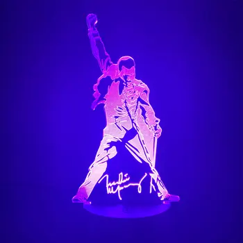 Karaliene Freddie Mercury Elviss Preslijs Attēls 3D LED Nakts Vieglā Pieskāriena Sensoru, LED Dekoratīvās Lampas Galda Lampas Bērnu Bērni 3D Dāvanu