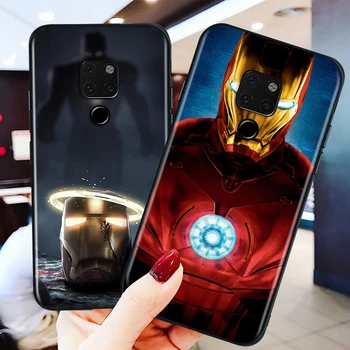 Karstā Marvel Iron Man Par Huawei Nova 5i P Smart 2020 2021 Z S Plus Mate 40 RS 30 20 10 Pro Lite 2018 2019 Melnais Tālrunis Lietā