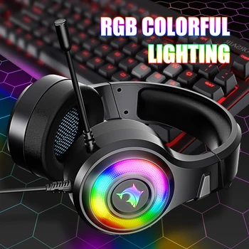 Krāsaina RGB Trokšņa Slāpēšanas Spēļu Austiņas, PC PS4 vai XBOX 7.1 Telpiskās Skaņas Austiņas Spēlētāja Ķivere ar Mikrofonu
