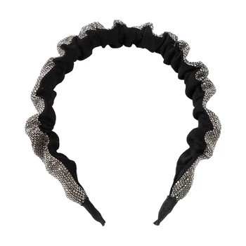Molans Jaunu Rhinestone Pilns Kristāla Galvassegu Sievietēm Plata Elastīga Hairbands Baroka Matu Stīpas Tiara Modes Matu Aksesuāri