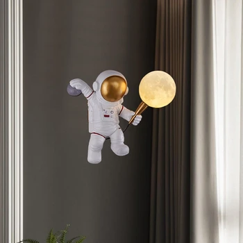 Mūsdienu Astronauts Sienas Lampas Art Deco Sveķu LED Lampas Sienas Lampas Guļamistabas Radošās Dzīves Telpa, Bēniņi Apdare, Telpu Cilvēks Sienas Gaismas
