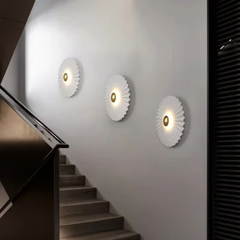 Mūsdienu Kārta LED Sienas Apgaismojums Balts Metāla viesistabas Kumodes, Kāpnes, Ejas Sienas Sconce Art Deco Atmosfēra, Skaistas Lampas