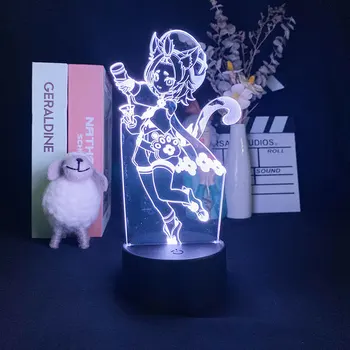 Nakts Gaisma Baby LED USB Nightlight Diona Attēls Gultas, Galda, Lampas, 3D Genshin Ietekmes APP Vadības Spēli Fani Bērniem Dzimšanas dienas Dāvanas
