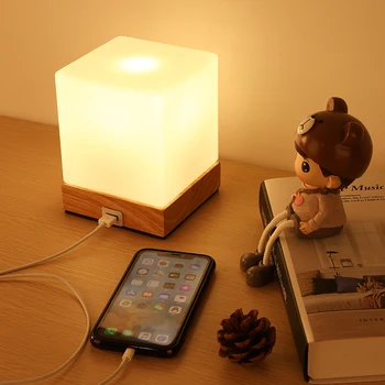 Naktsgaldiņš Lampu Komplekts 2 ar USB Uzlādes Portus, Touch Kontroli Galda Lampas Vintage Naktsskapītis Lampa ar Regulējamas 2700K Spuldzes