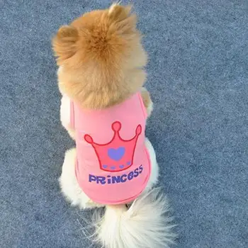 Pet Suns, Kaķis Princese Vēstuli Vainagu T-krekls Veste Vasaras Mētelis Kucēns Kostīmi Pet Apģērbs Apģērbu Tērpi, Suņu Apģērbu
